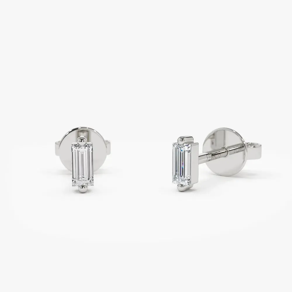 0.15CTW Baguette Diamond Stud Earrings