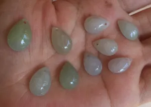 100% natural icy watery green white type A jadeite jade small water drop pendant necklace group BP59