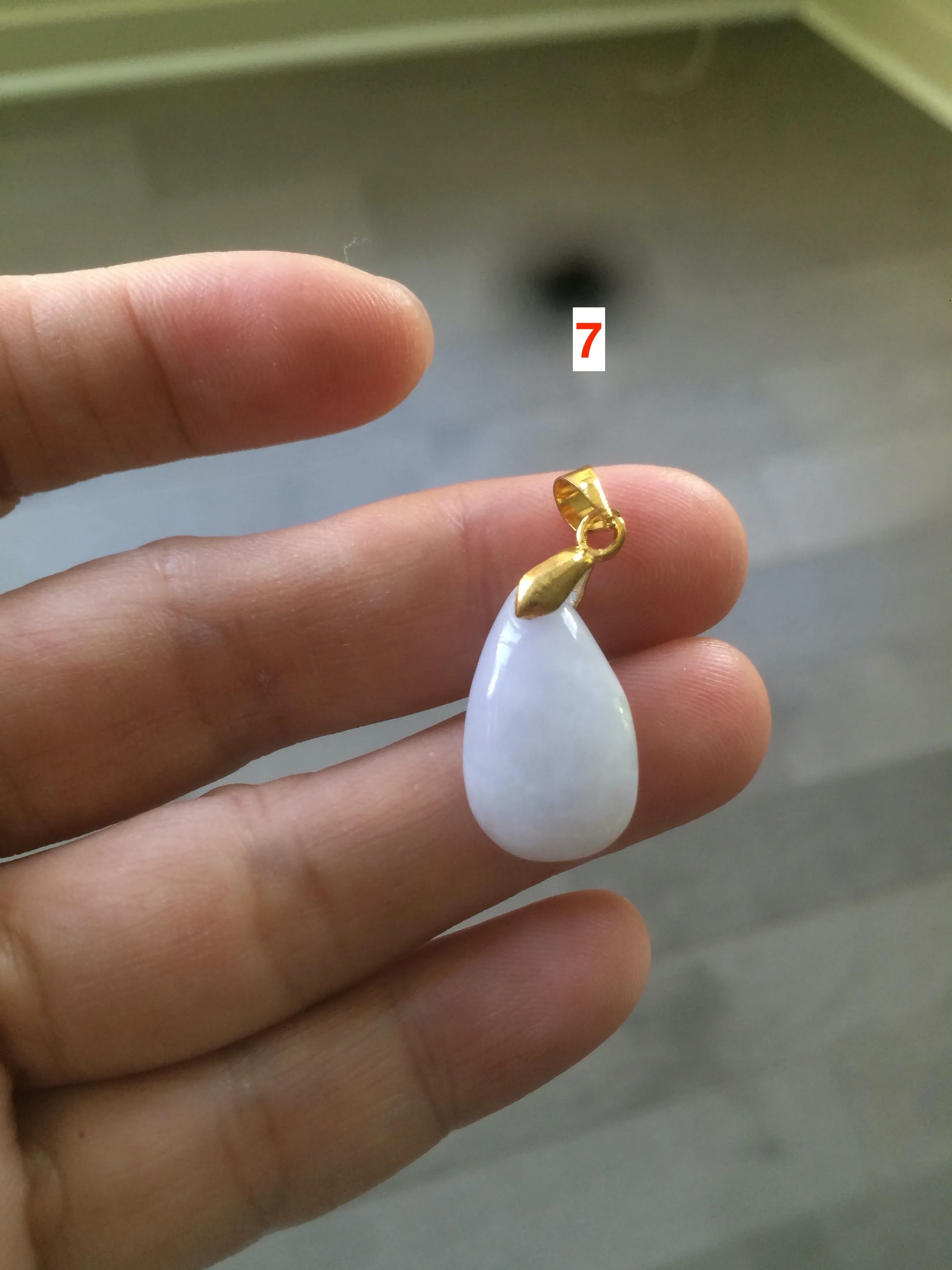 100% natural icy watery green/white/purple type A jadeite jade water drop pendant necklace group AT78