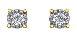 10K Yellow/White Gold "Illiuminaire" Diamond Studs