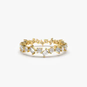 14k Baguette and Round Diamond Full Eternity Ring