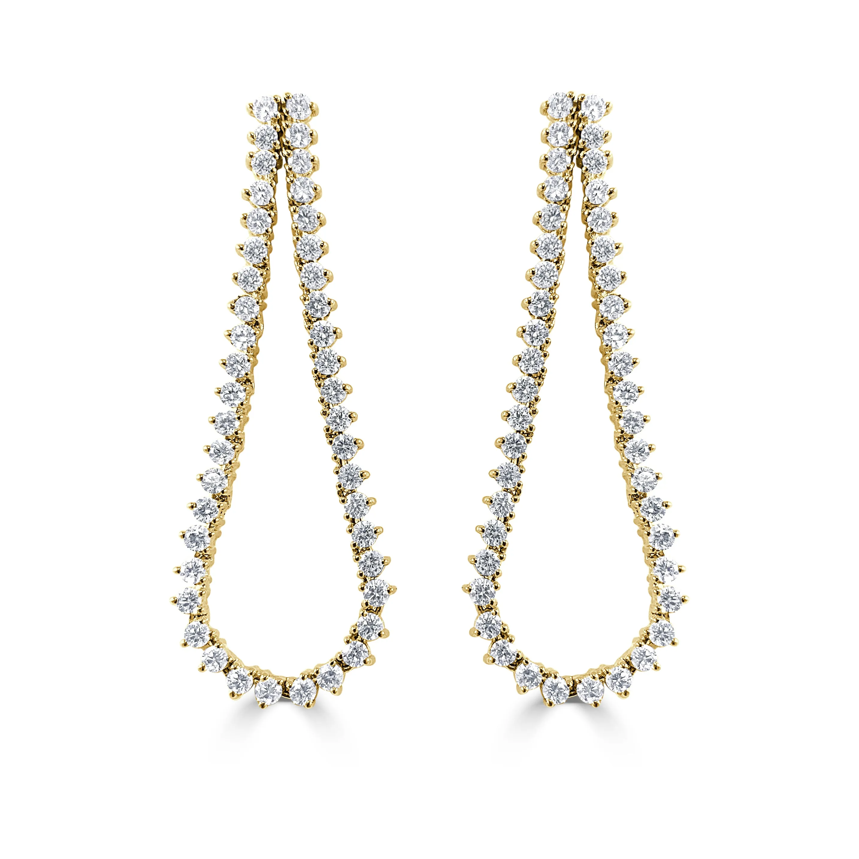 14k Gold & Diamond Drop Earrings - 5.00ct