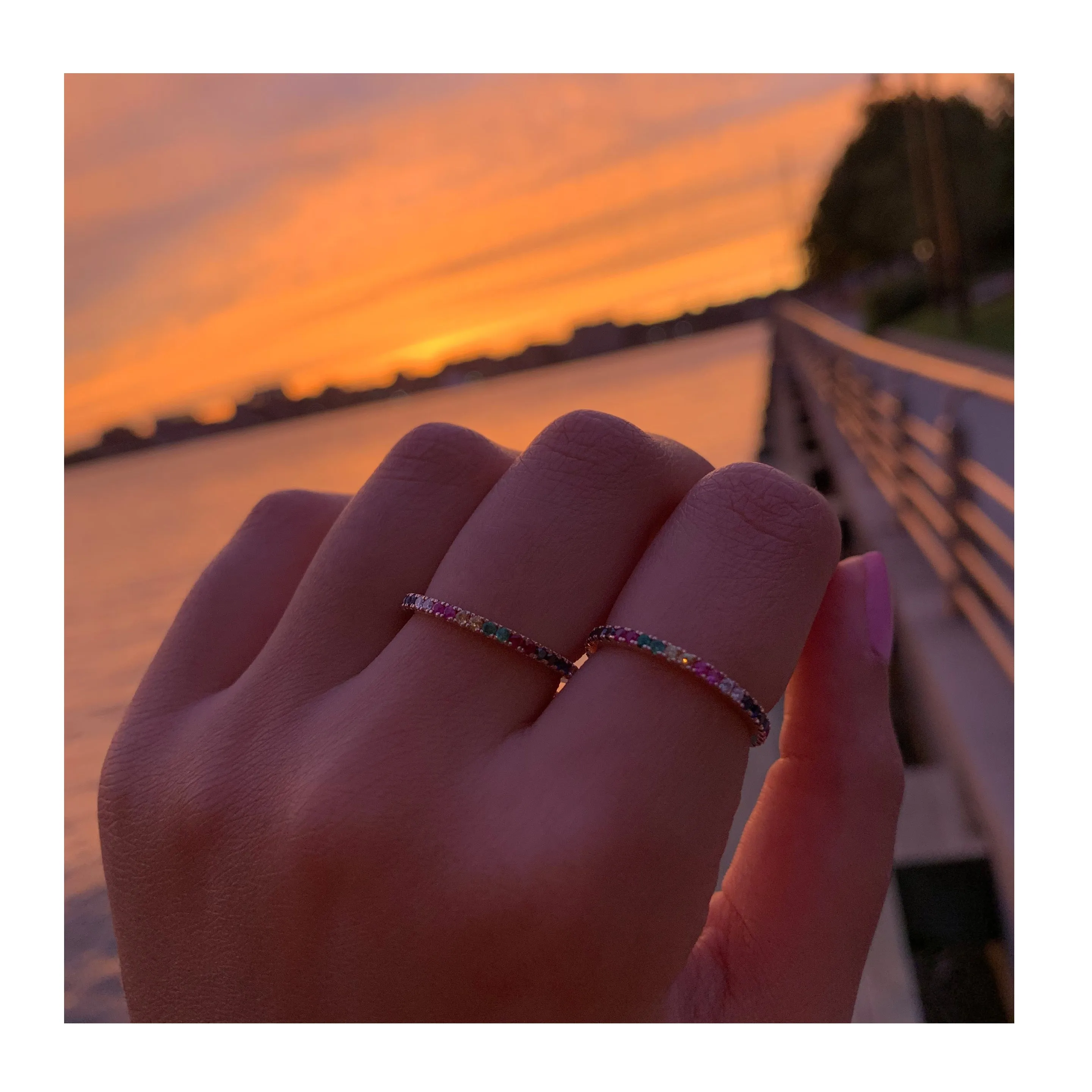 14k Gold & Rainbow Sapphire/Diamond Ring