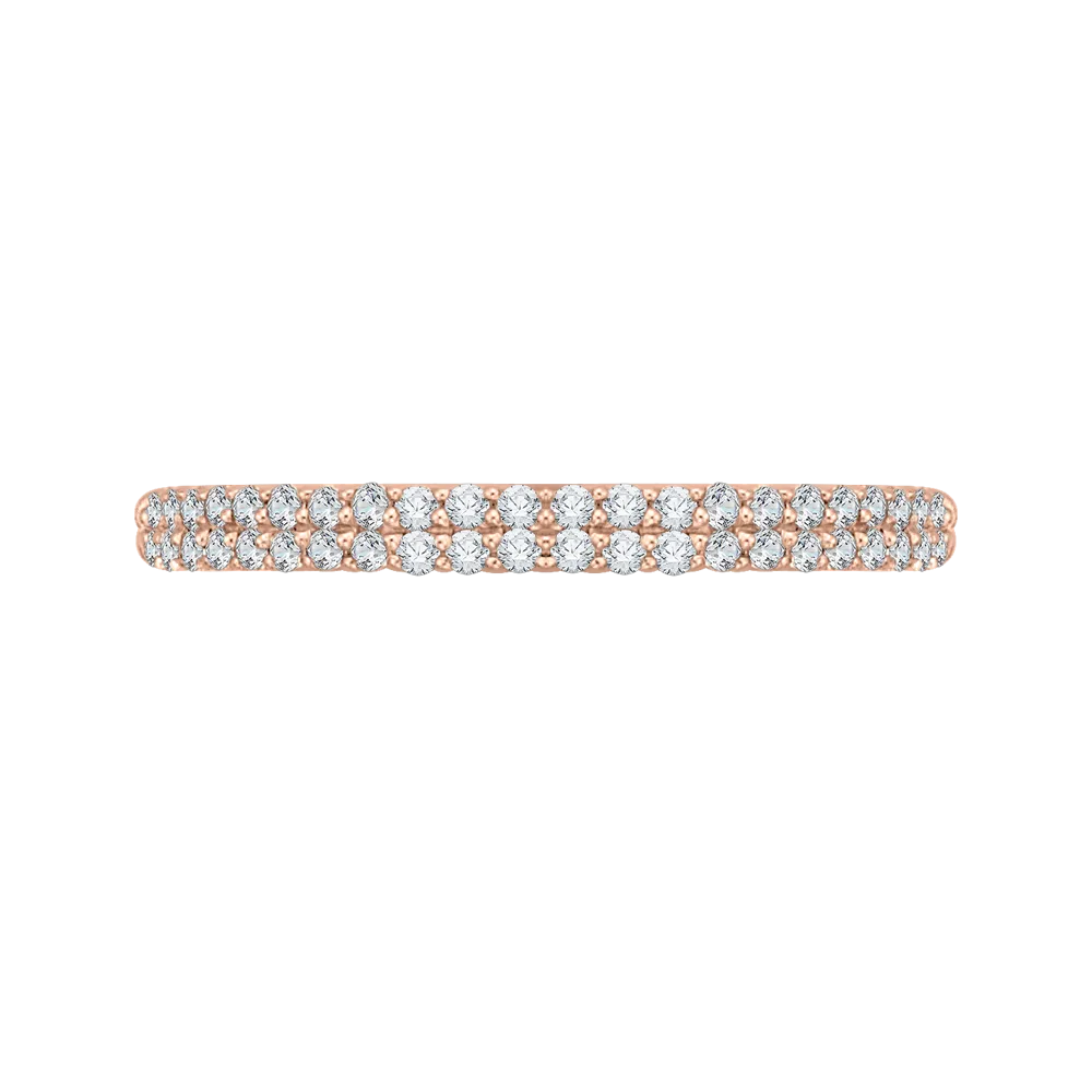 14K Rose Gold Round Diamond Wedding Band