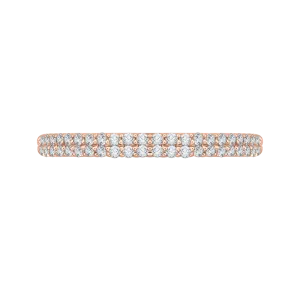 14K Rose Gold Round Diamond Wedding Band