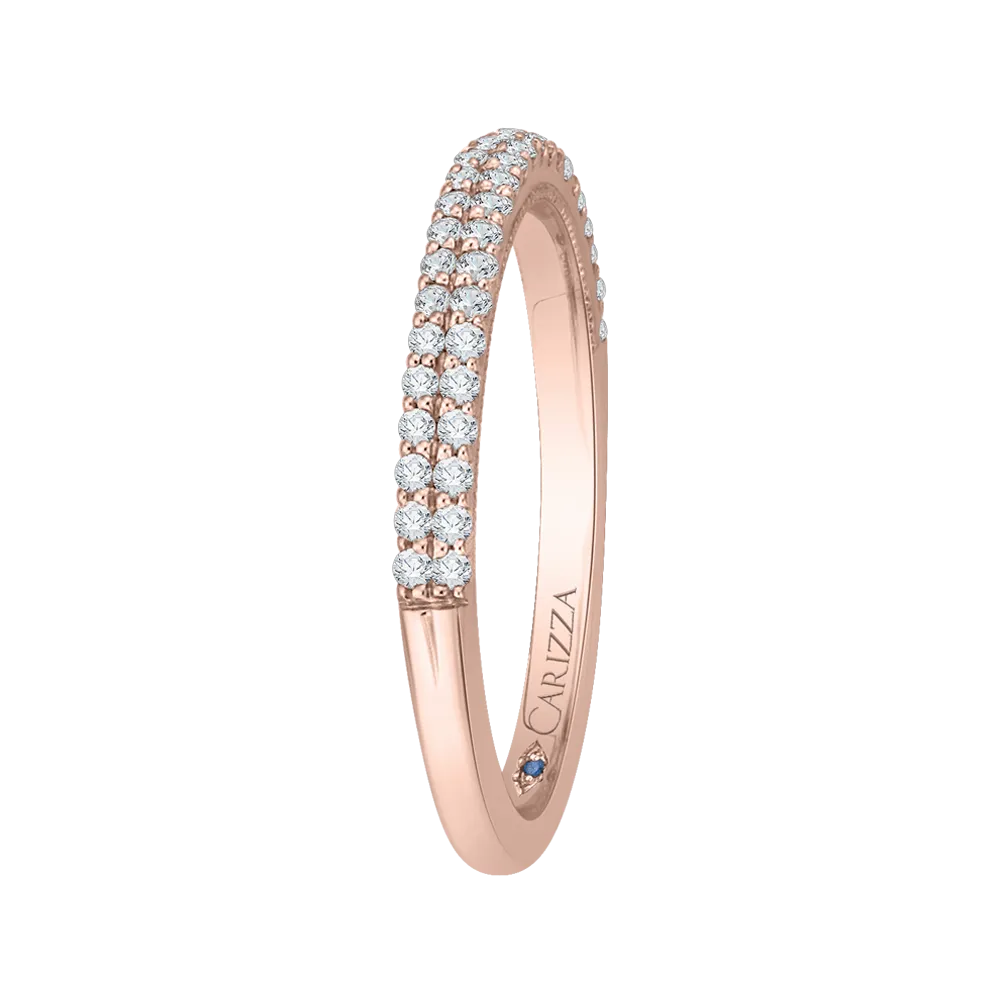 14K Rose Gold Round Diamond Wedding Band