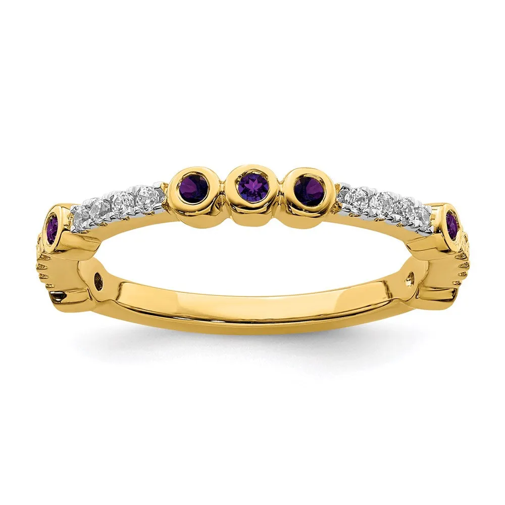 14k Stackable Expressions Amethyst and Diamond Ring | SK2065