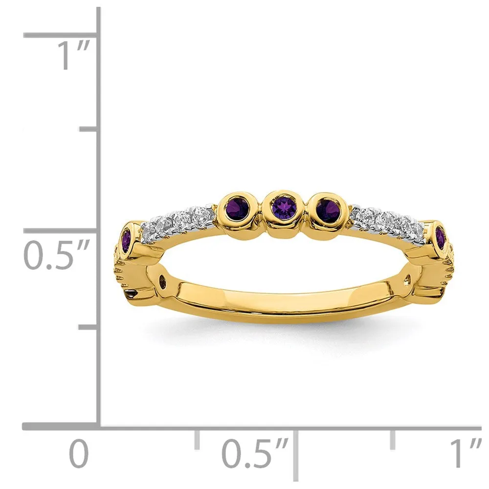 14k Stackable Expressions Amethyst and Diamond Ring | SK2065