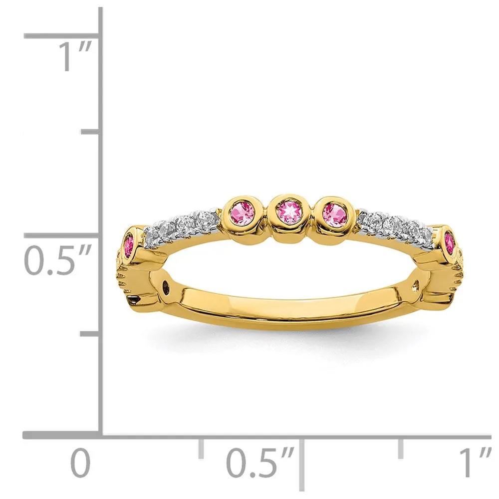 14k Stackable Expressions Pink Tourmaline and Diamond Ring | SK2073