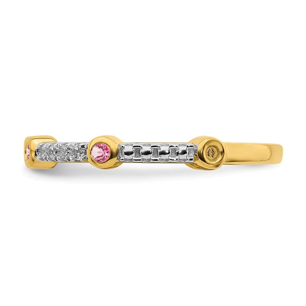 14k Stackable Expressions Pink Tourmaline and Diamond Ring | SK2073