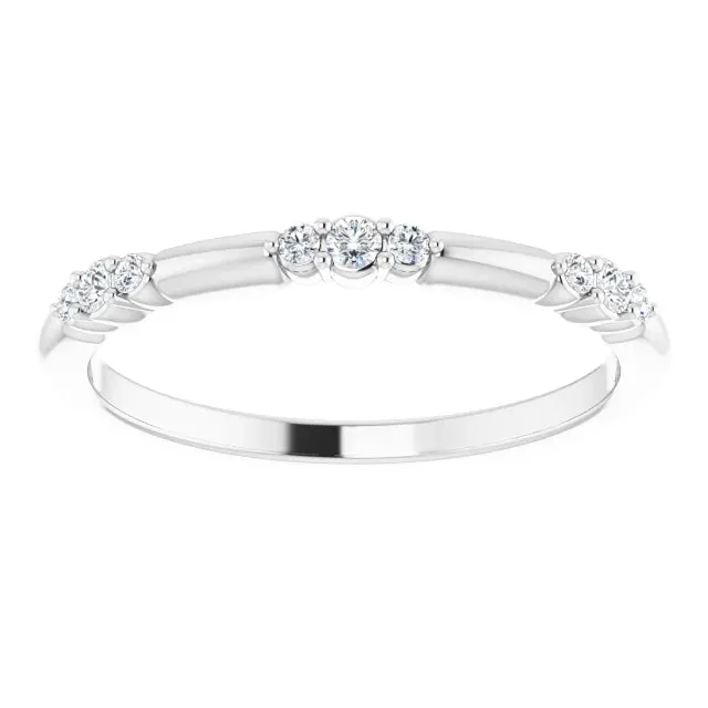 14K White Gold 1/10 CTW Natural Diamond Stackable Ring