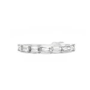 14K White Gold Baguette Diamond Band