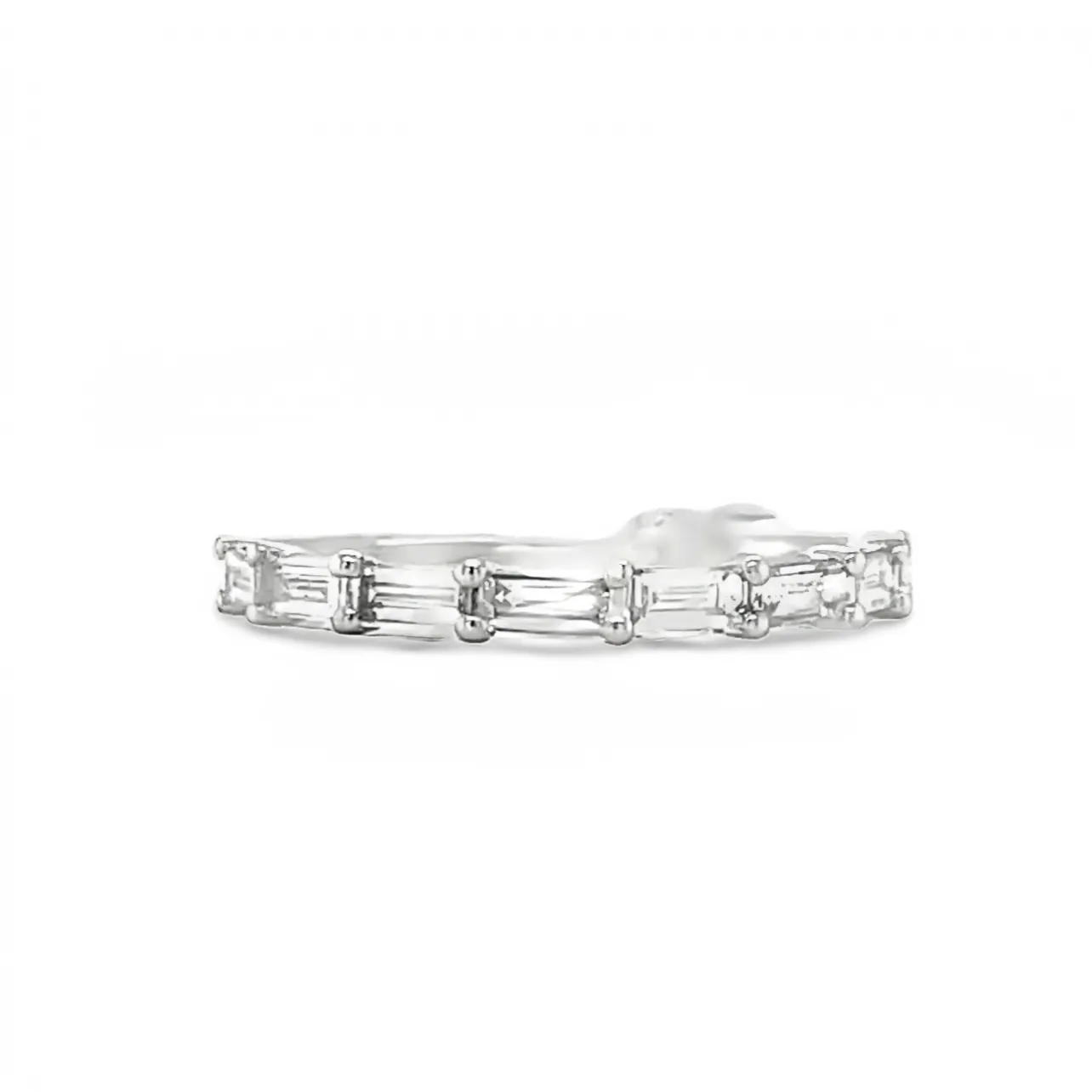 14K White Gold Baguette Diamond Band