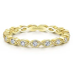 14K White Gold Diamond Stackable Small Eternity Band