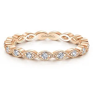 14K White Gold Diamond Stackable Small Eternity Band