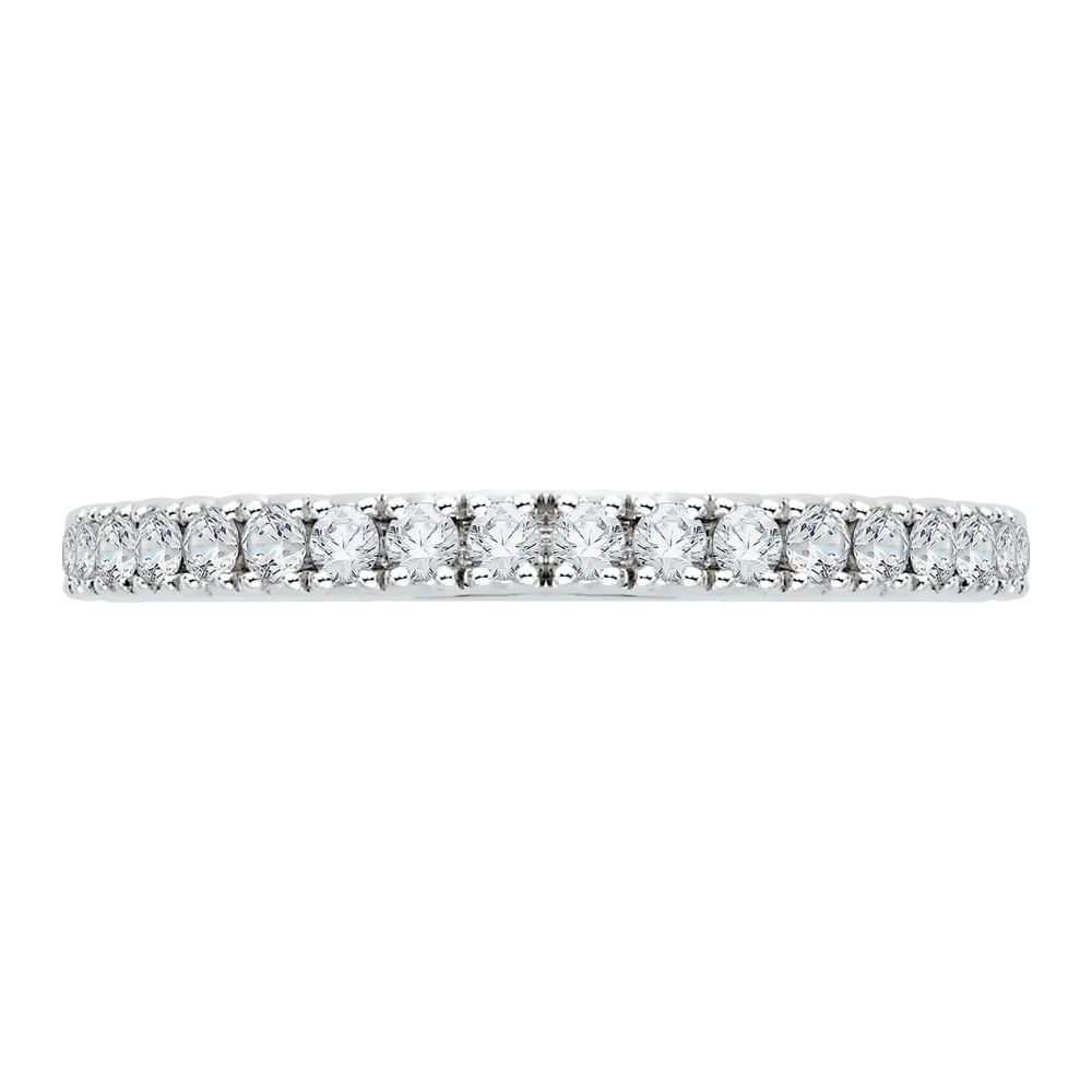 14K White Gold Diamond Wedding Band