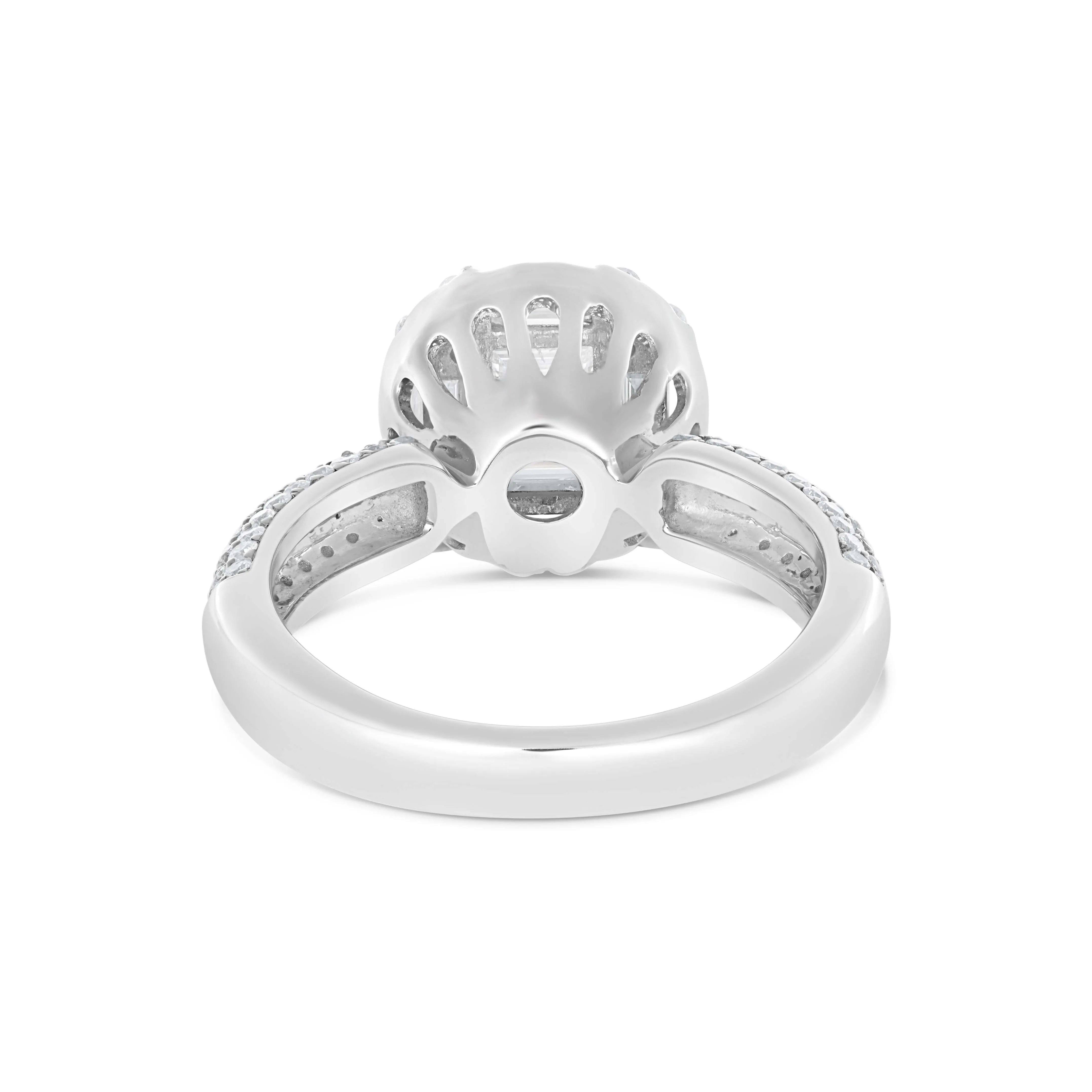 14K White Gold Half Eternity Cluster Diamond Ring