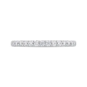 14K White Gold Round Cut Diamond Wedding Band