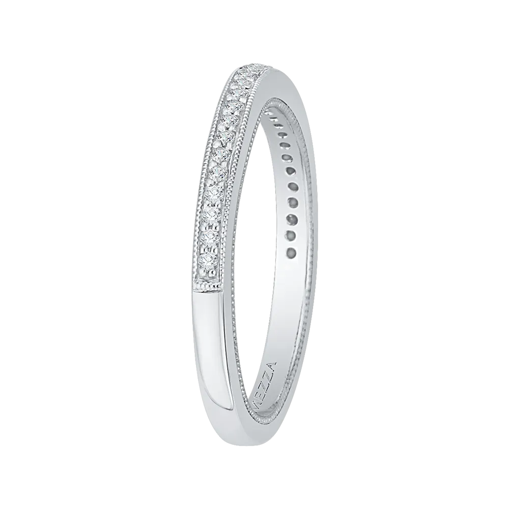 14K White Gold Round Diamond Half Eternity Wedding Band