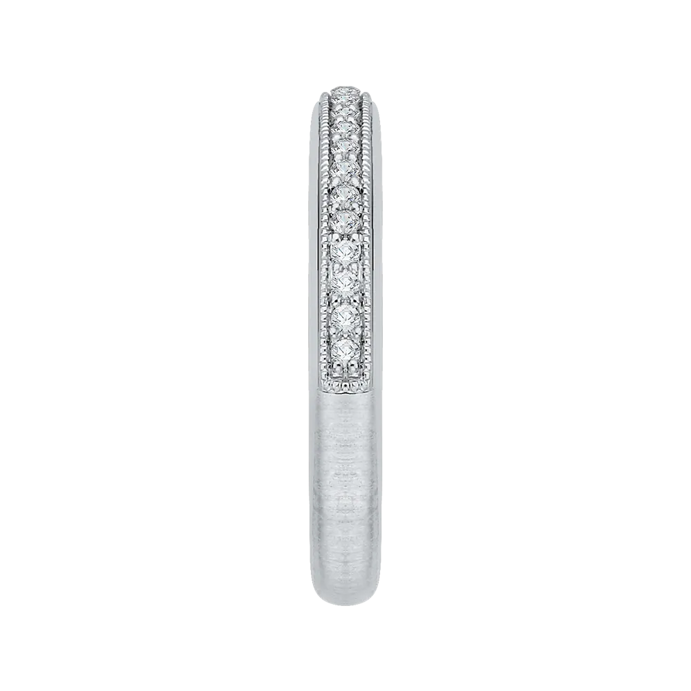 14K White Gold Round Diamond Half Eternity Wedding Band