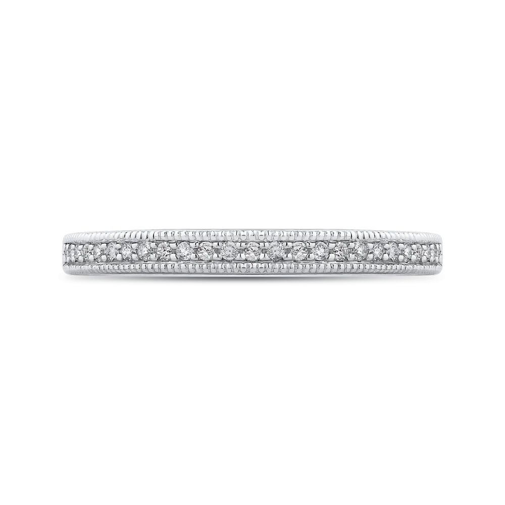 14K White Gold Round Diamond Half Eternity Wedding Band