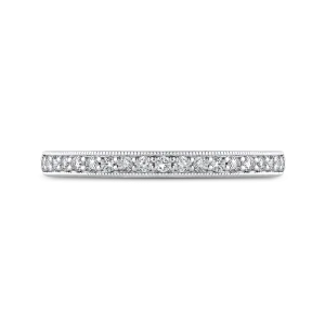 14K White Gold Round Diamond Half Eternity Wedding Band