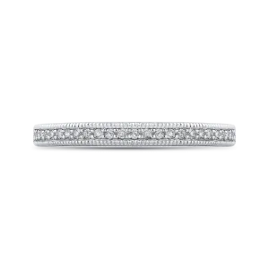 14K White Gold Round Diamond Half Eternity Wedding Band