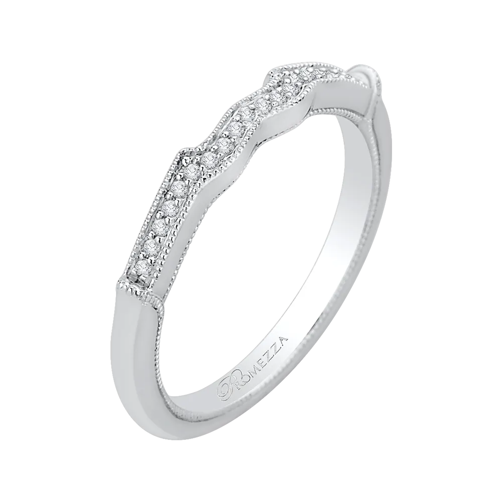 14K White Gold Round Diamond Wedding Band