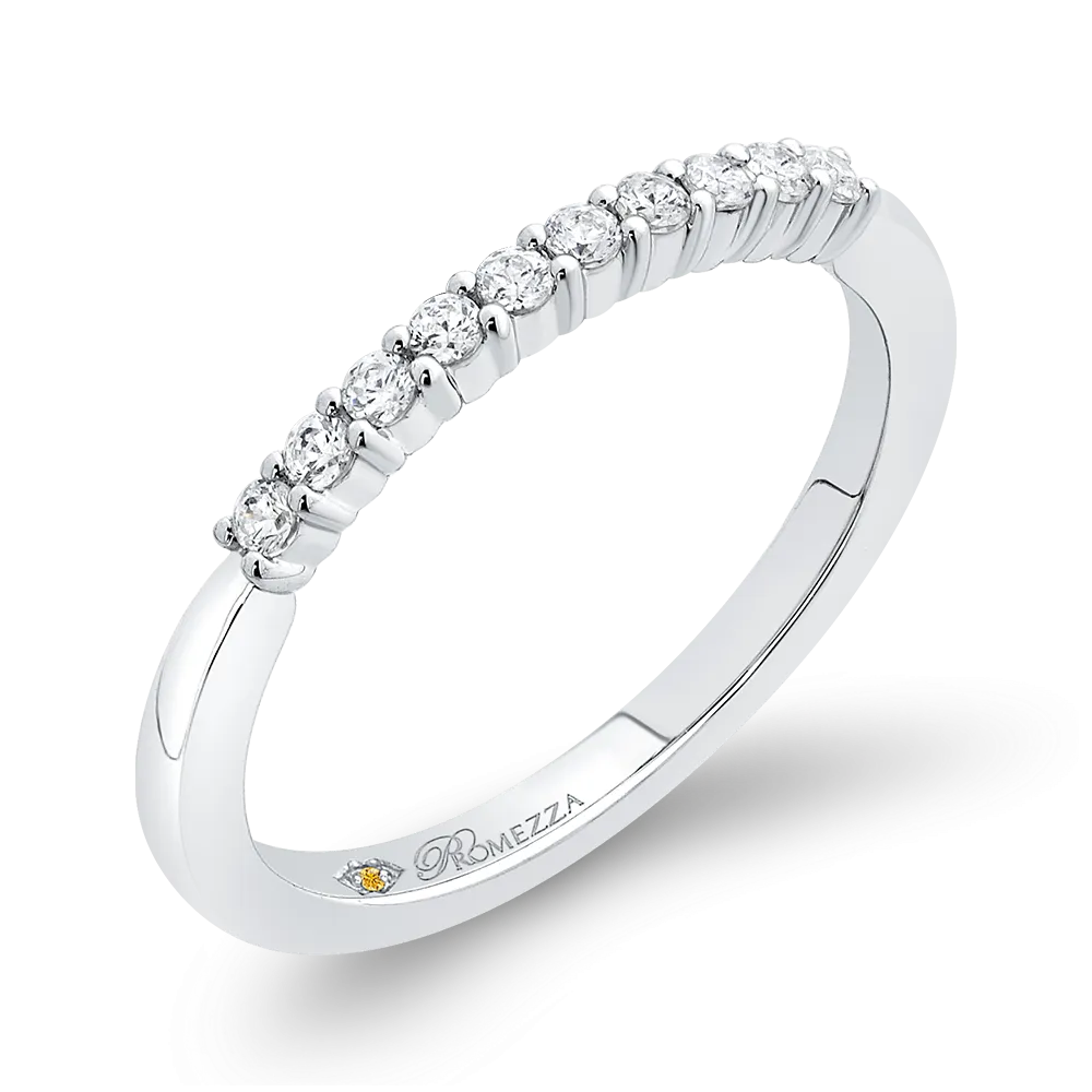 14K White Gold Round Diamond Wedding Band