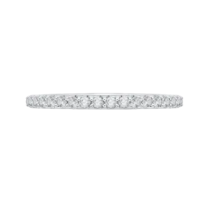 14K White Gold Round Diamond Wedding Band