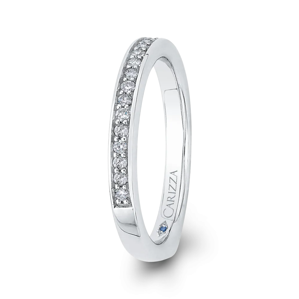 14K White Gold Round Diamond Wedding Band