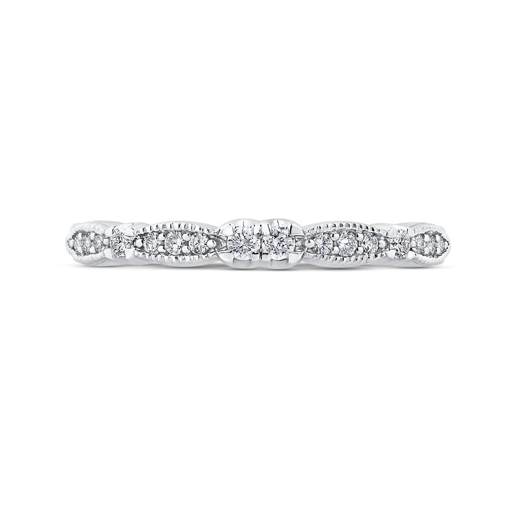 14K White Gold Round Diamond Wedding Band