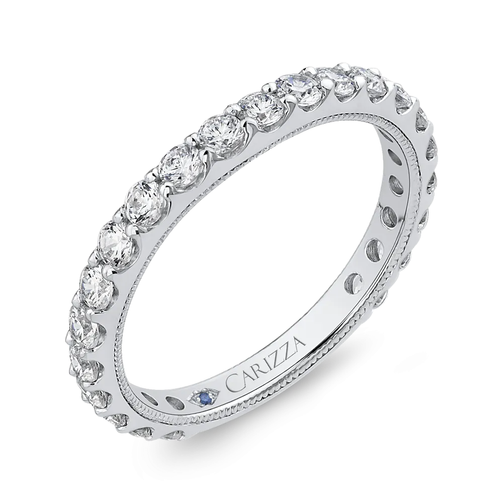 14K White Gold Round Diamond Wedding Band