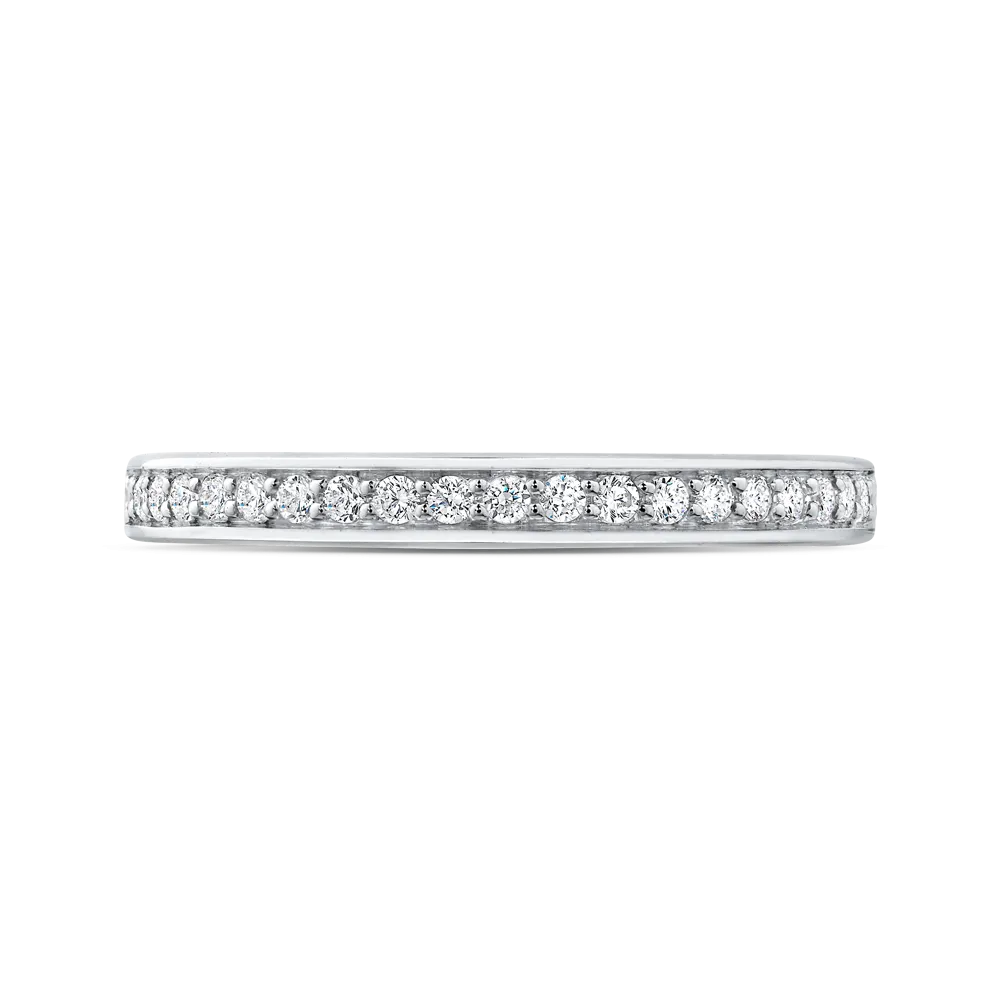 14K White Gold Round Diamond Wedding Band