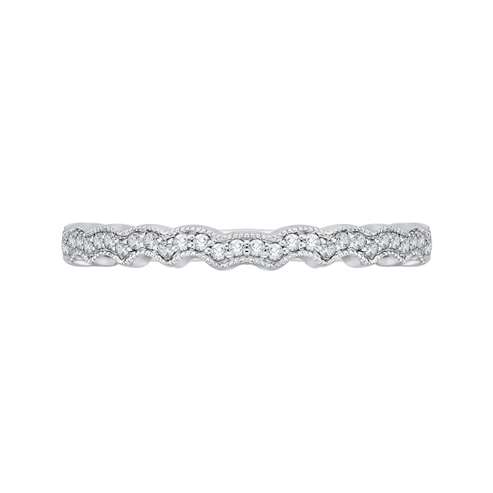 14K White Gold Round Diamond Wedding Band