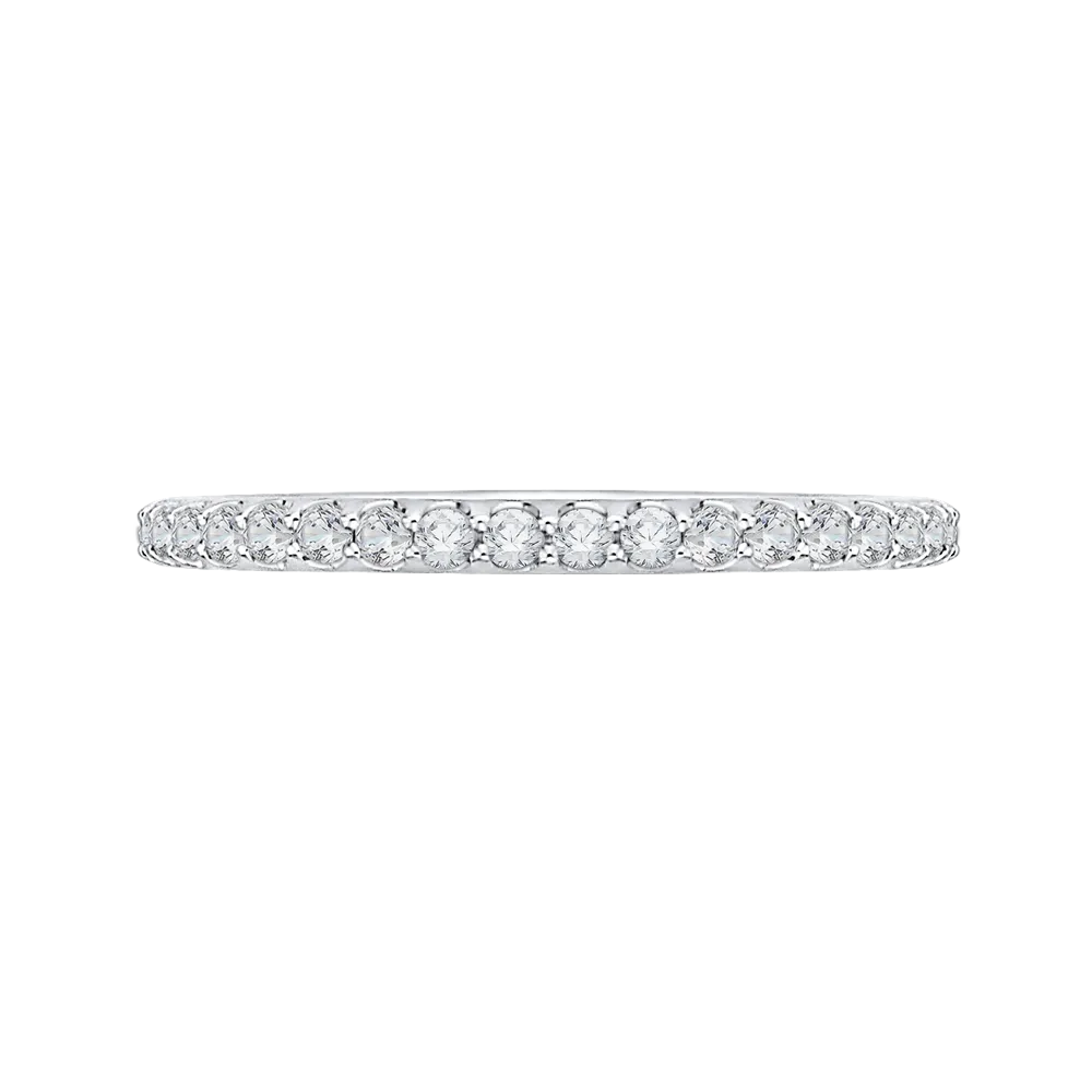 14K White Gold Round Diamond Wedding Band