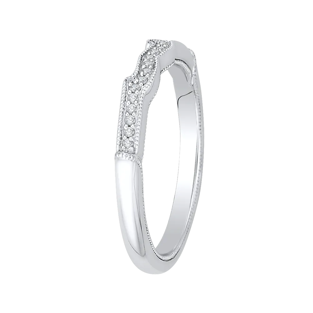 14K White Gold Round Diamond Wedding Band