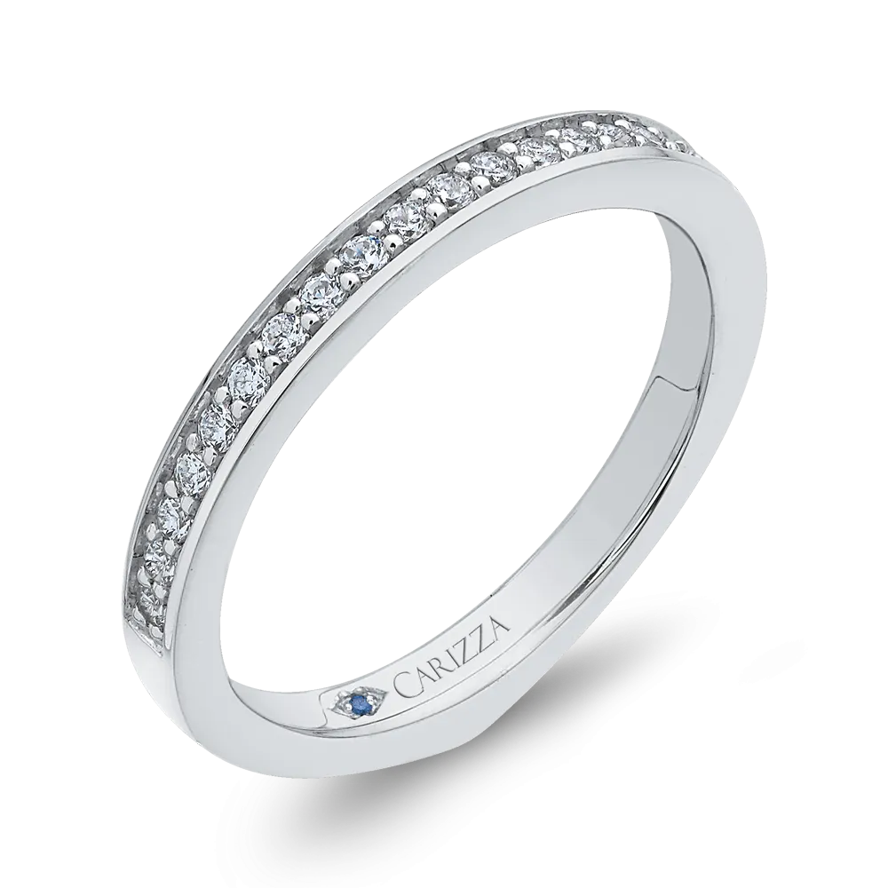 14K White Gold Round Diamond Wedding Band