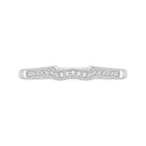 14K White Gold Round Diamond Wedding Band