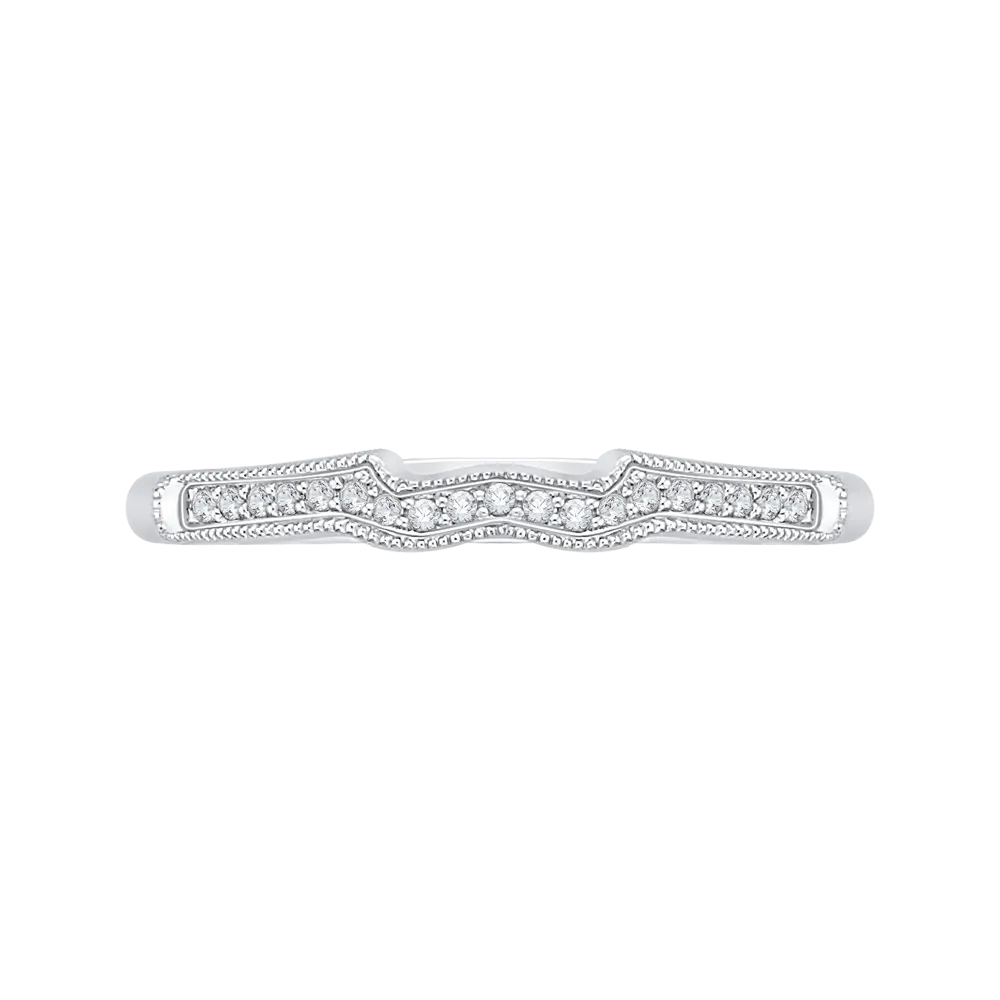 14K White Gold Round Diamond Wedding Band