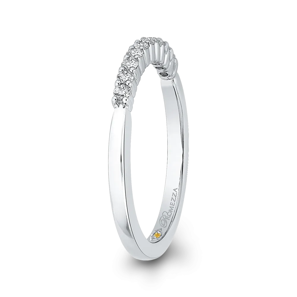 14K White Gold Round Diamond Wedding Band