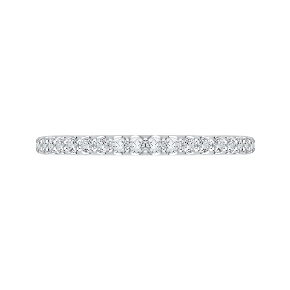 14K White Gold Round Diamond Wedding Band