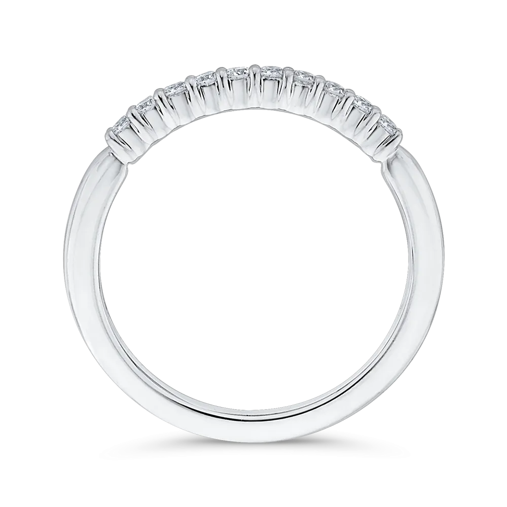 14K White Gold Round Diamond Wedding Band