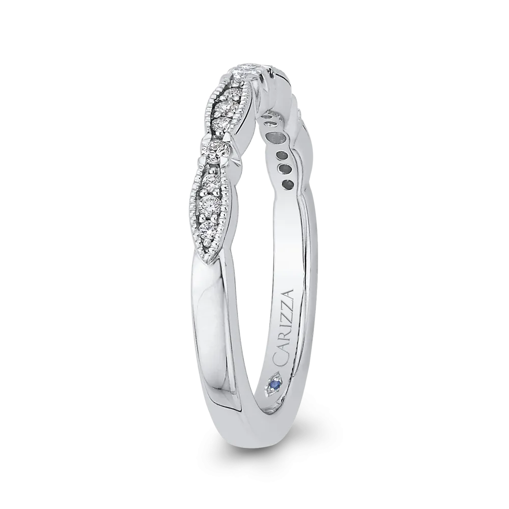 14K White Gold Round Diamond Wedding Band