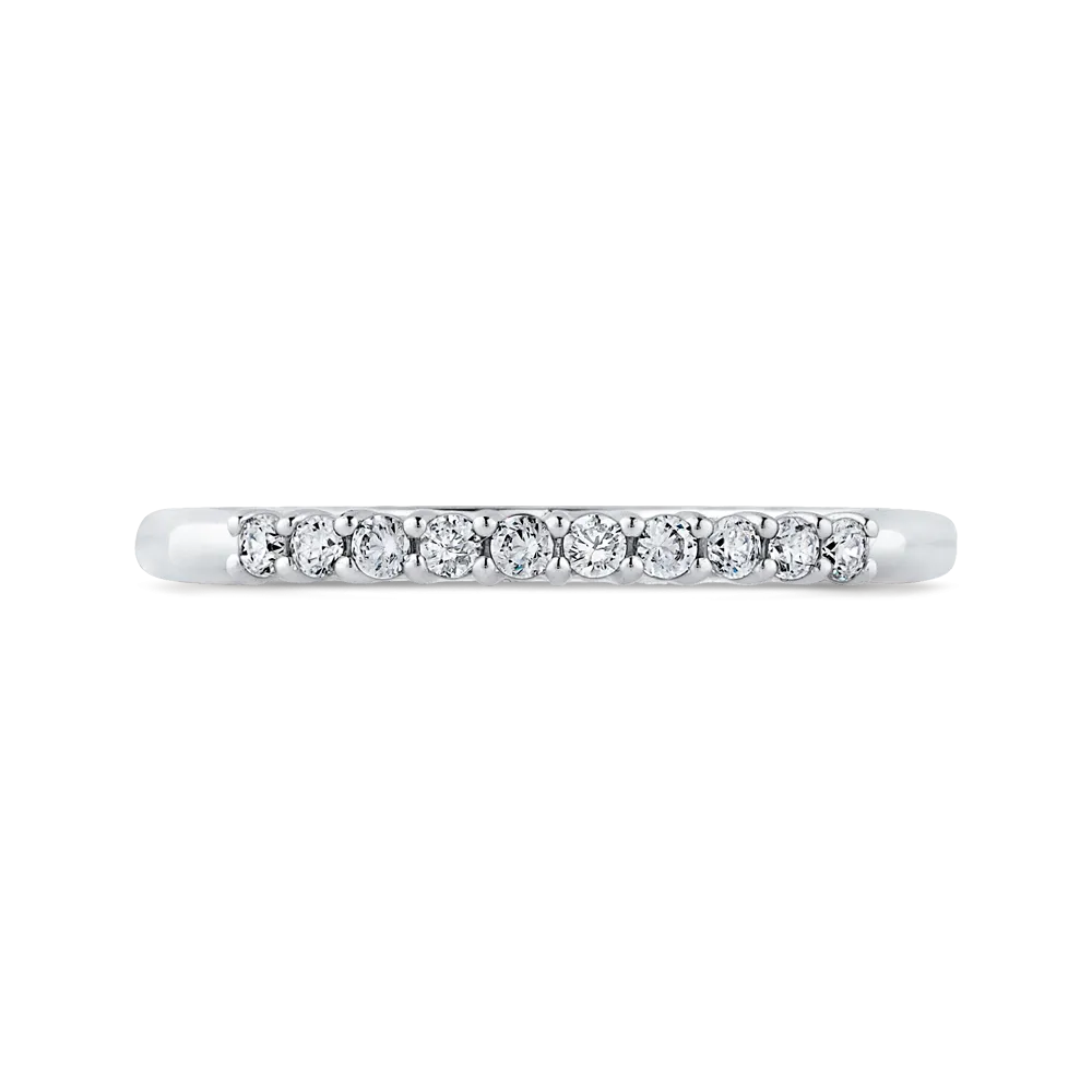 14K White Gold Round Diamond Wedding Band