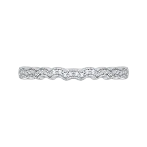 14K White Gold Round Diamond Wedding Band