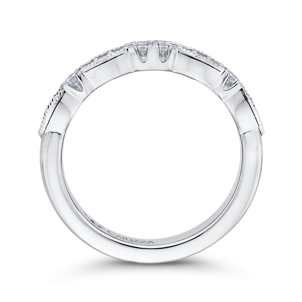 14K White Gold Round Diamond Wedding Band