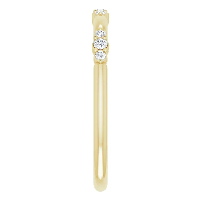 14K Yellow Gold 1/10 CTW Natural Diamond Stackable Ring