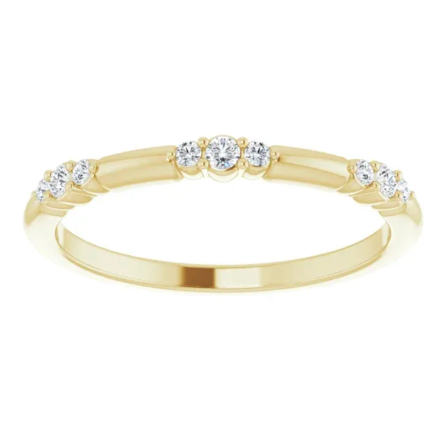 14K Yellow Gold 1/10 CTW Natural Diamond Stackable Ring