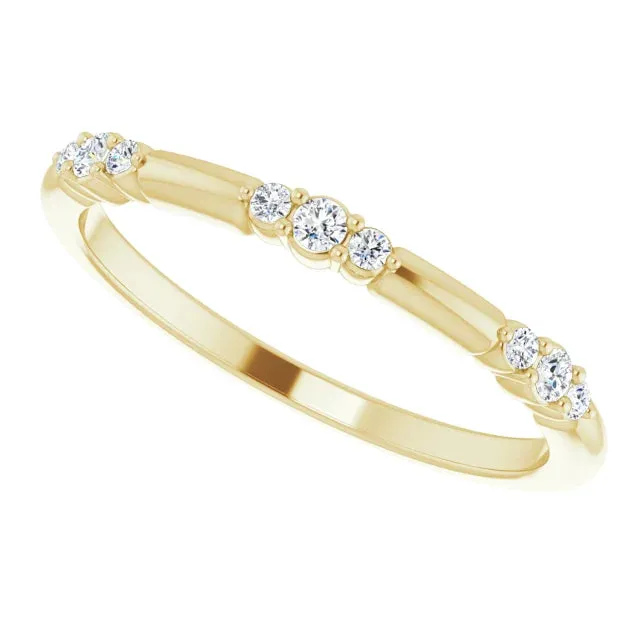 14K Yellow Gold 1/10 CTW Natural Diamond Stackable Ring